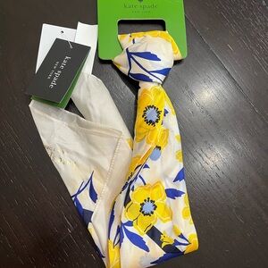 Kate Spade Sunshine Floral Silk Square Scarf Cream Yellow Blue NWT